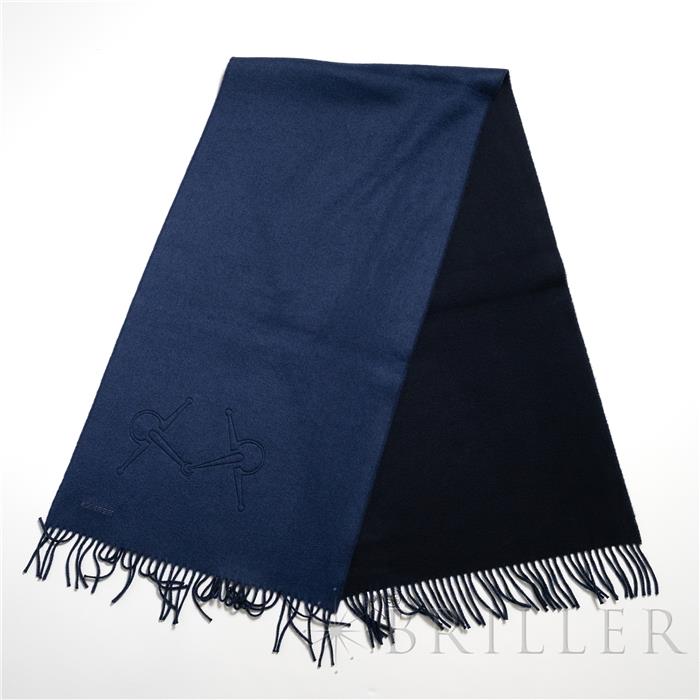 楽天市場】エルメス モルス キュイール ブローデ マフラー ブルー