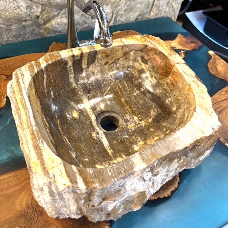 楽天市場】洗面ボウル 珪化木 Petri Fied Wood 木化石 天然石 ウリン