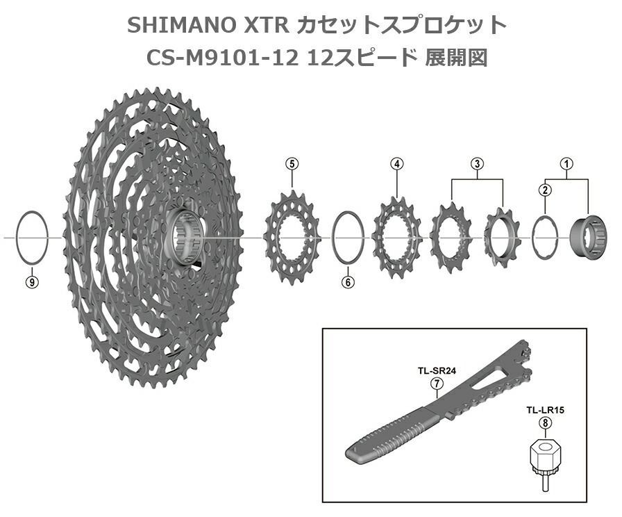 楽天市場】シマノ CS-M9101 12S 10-45T カセットスプロケット
