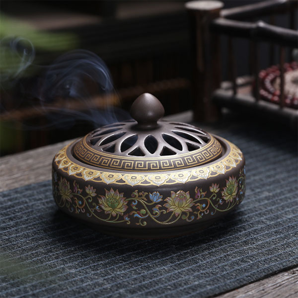 楽天市場】香炉 蓮花 蓋付 中国製 : 中華の扉