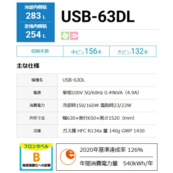 楽天市場】ホシザキ 小形ショーケース USB-63DL-L｜左開き扉｜スイング