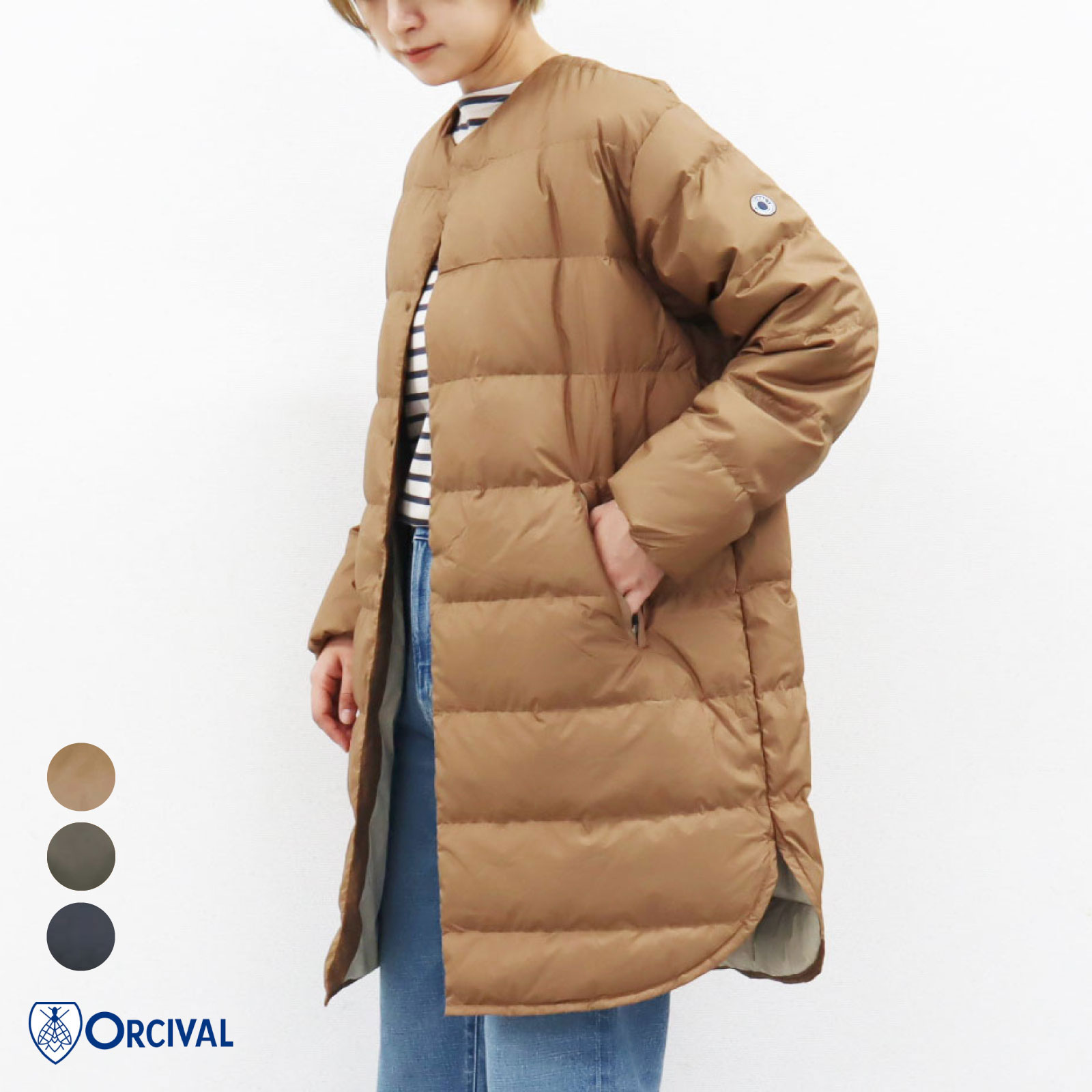 楽天市場】20%OFF♪ オーシバル ライト ダウン コート ノーカラー