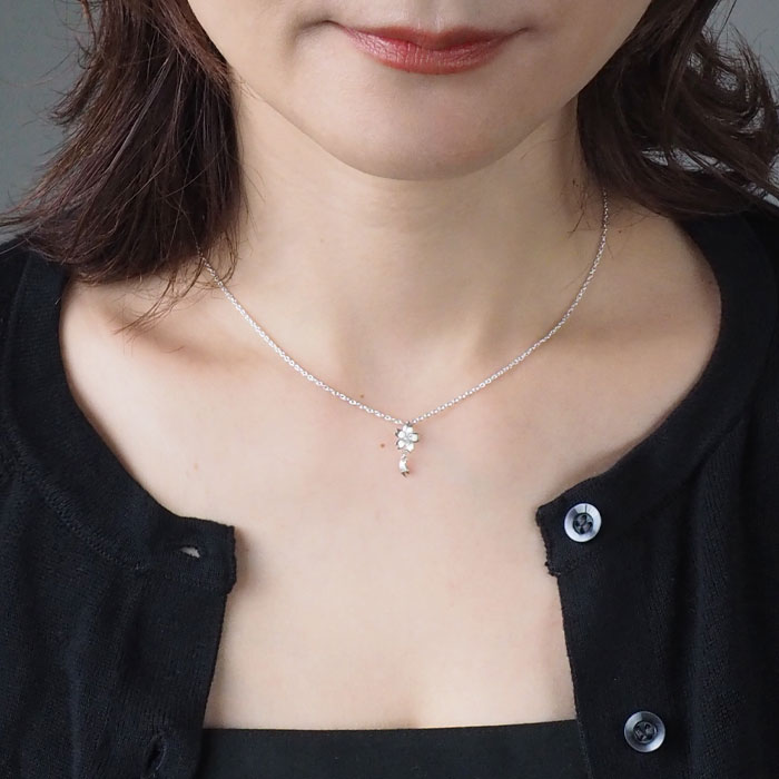 楽天市場】【3種】エス 桜ネックレス シルバー925 石入り 桜1つタイプ