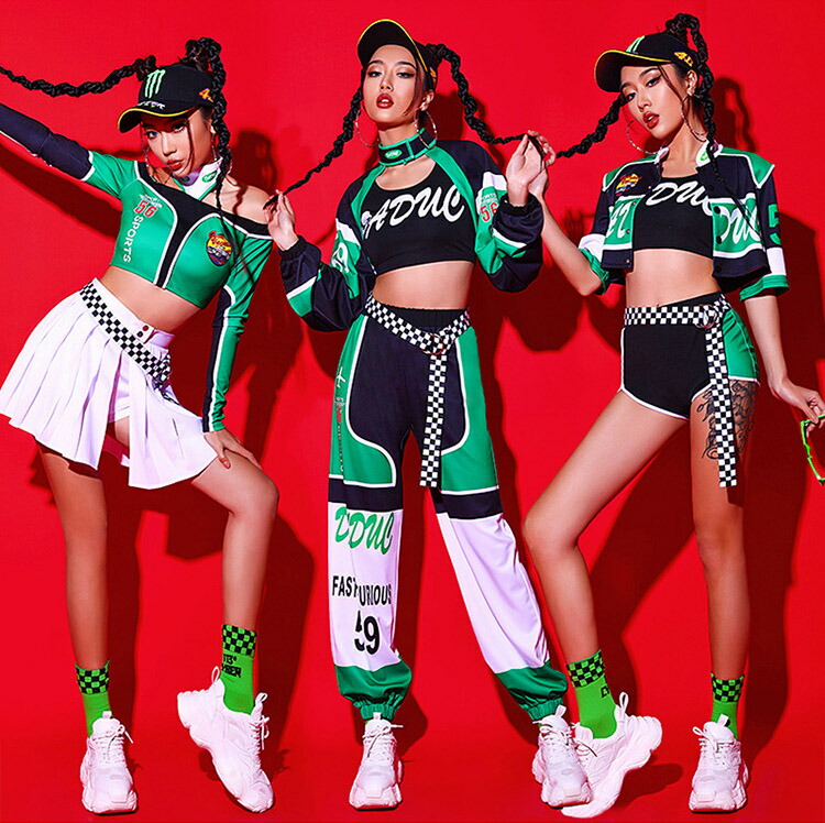 楽天市場】緑 ダンス衣装 セットアップ レディース パンツ スカート k