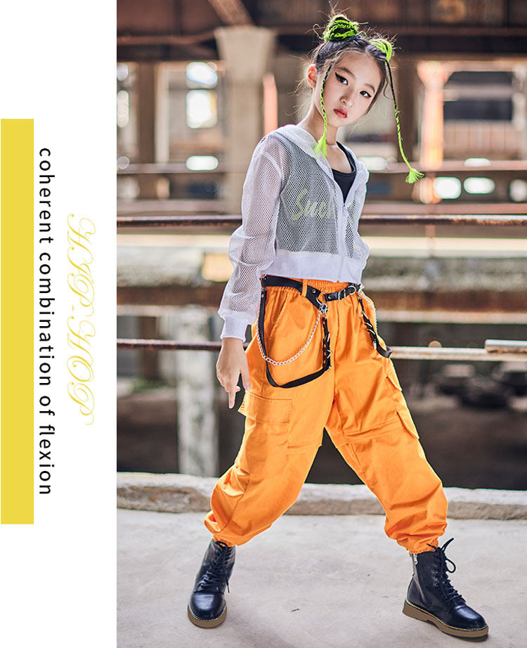 楽天市場】オレンジ k-pop 衣装 キッズダンス衣装 セットアップ へそ