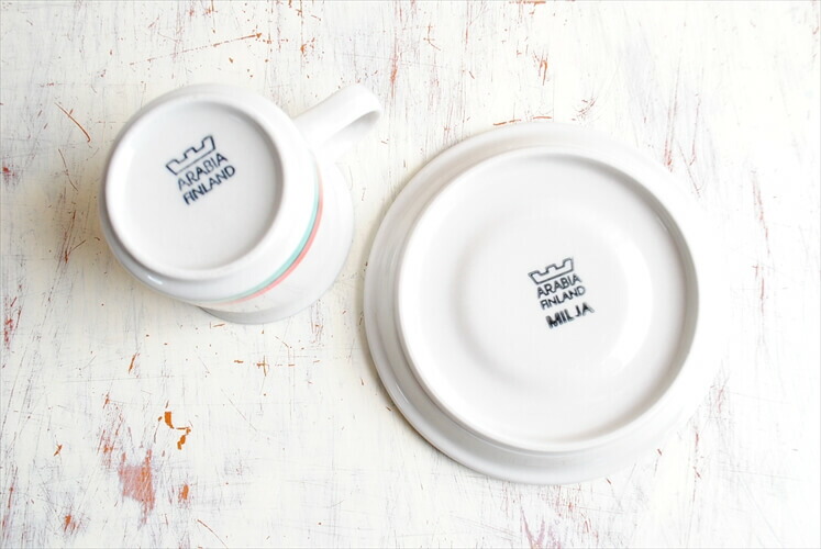 ARABIA ミルヤ Milja トリオ1客セット 北欧ヴィンテージ ミリヤ ARABIA