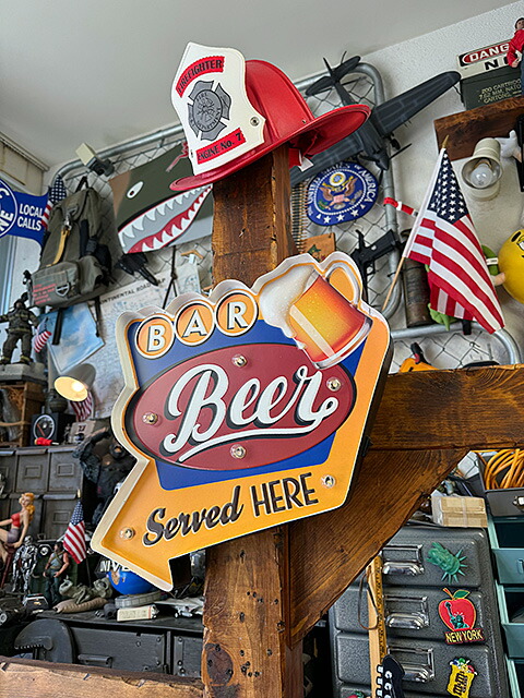 オールドスタイル サインライト看板 ビール ガレージ ビンテージ