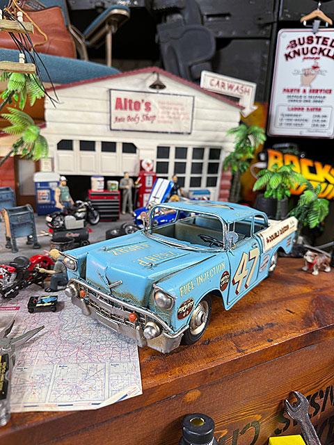 楽天市場】シボレー ベルエア ストックカー ブリキオブジェ