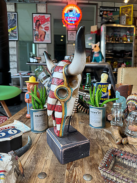 楽天市場】アメリカンフラッグ スカル スタンドオブジェ ウエスタン