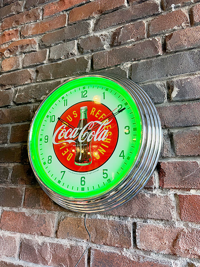 楽天市場】コカ・コーラ オフィシャル ネオンクロック LED （グリーン