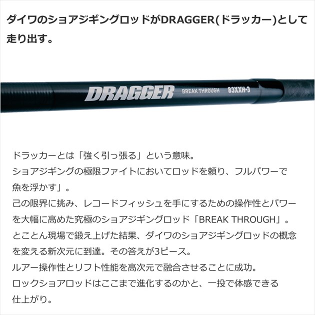 楽天市場】ダイワ ショアジグロッド ドラッガー ブレイクスルー 910H-3