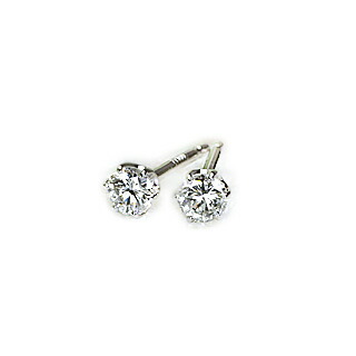 楽天市場】プラチナ(Pt900)ダイヤモンドピアス(3.2mmラウンド、ダイヤ