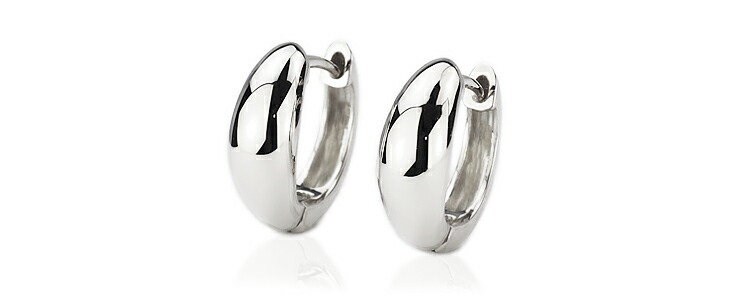 楽天市場】K18ホワイトゴールド中折れ式フープピアス(11mmスピンドル