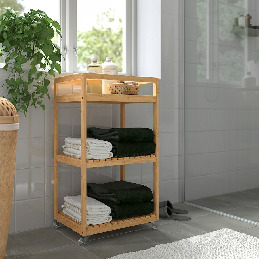 楽天市場】【 IKEA イケア 】 RAGRUND ローグルンド ワゴン 竹 3段バス