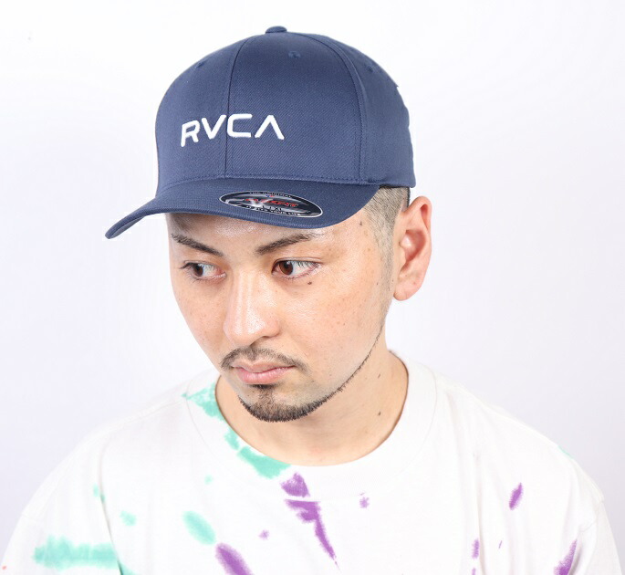 RVCAルーカUS限定ロゴアイコン刺繍フレックスフィットツイルキャップ