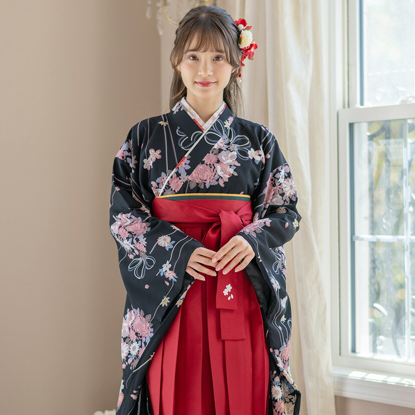 楽天市場】【卒服セール目玉】簡単着付け袴セット 刺繍入り 京都絵師