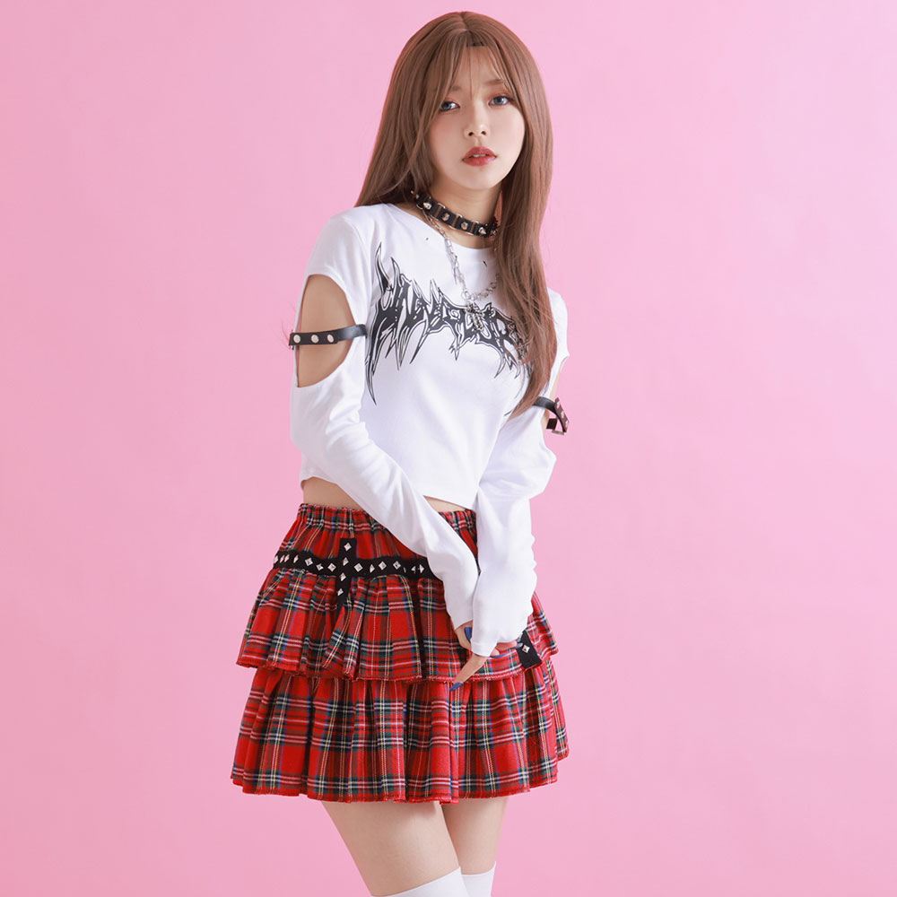 楽天市場】【SALE】チェック柄ティアードミニスカート レディース