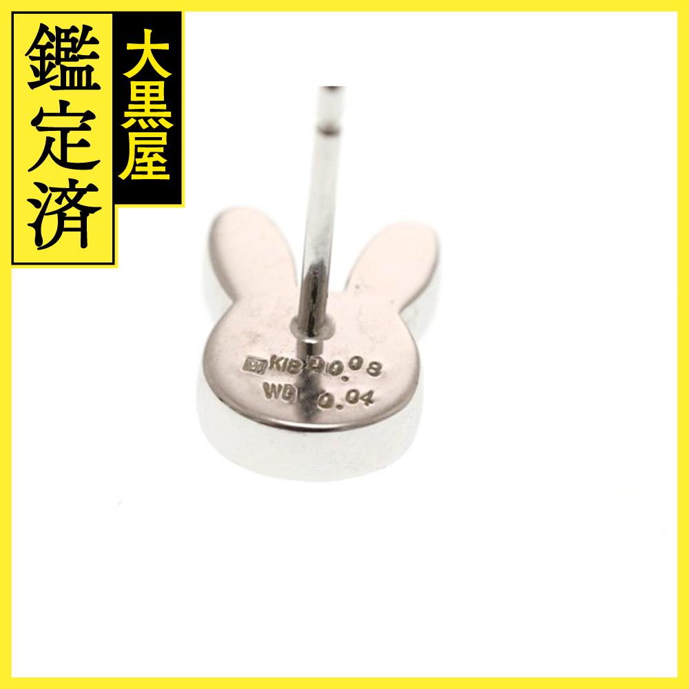 ポンテヴェキオ K18 ホワイトゴールドシングル ピアス ウサギ