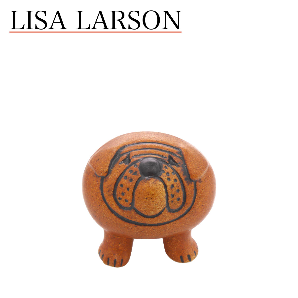 楽天市場】リサラーソン 置物 陶器 犬 ブラウン ミニケンネル