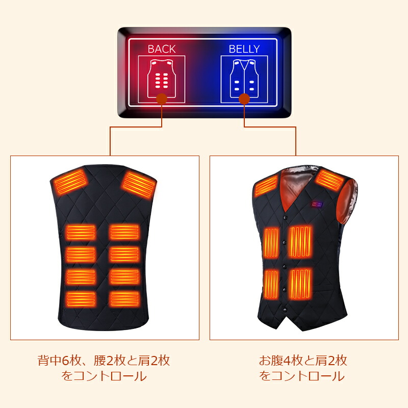 楽天市場】電熱ベスト 【クーポンで2,980円～楽天1位】 ヒーターベスト