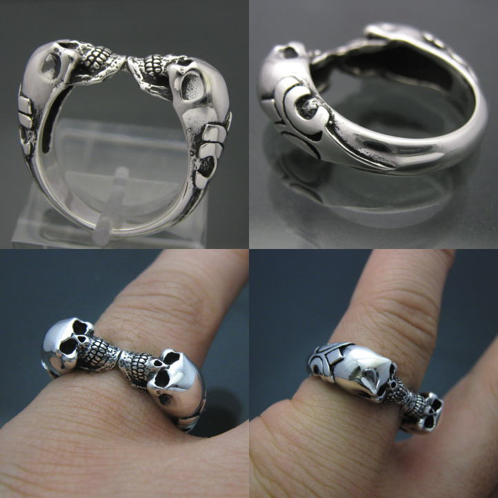 楽天市場】チューダーツインスカルリング シルバー925【R77】【ring