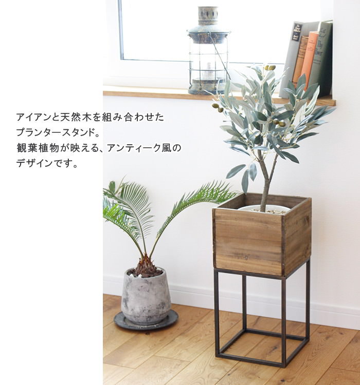 楽天市場】【あす楽】【Mサイズ】 プランター アイアンスタンドウッド
