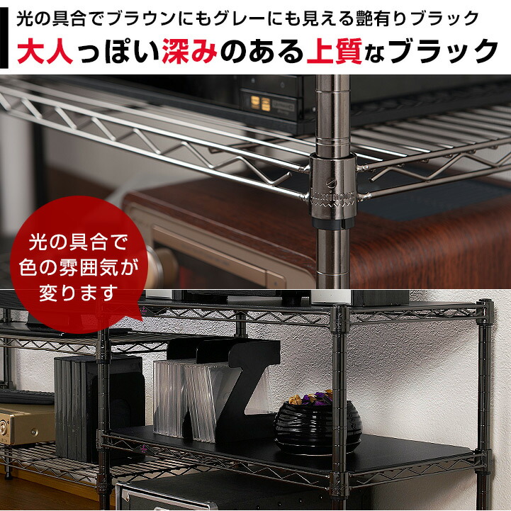 楽天市場】ラック スチールラック メタル ラック 黒 幅75 奥行35モデル