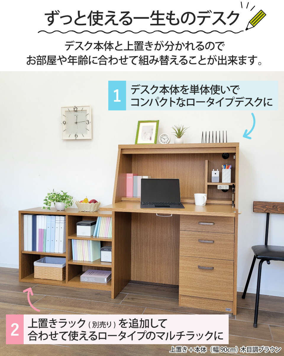 楽天市場】ライティングデスク 学習机 コンパクト 机 ロータイプ 幅