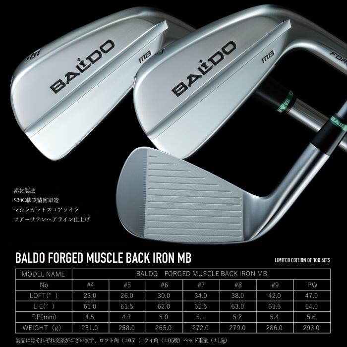 楽天市場】[数量限定] バルド アイアン フォージド マッスルバック MB