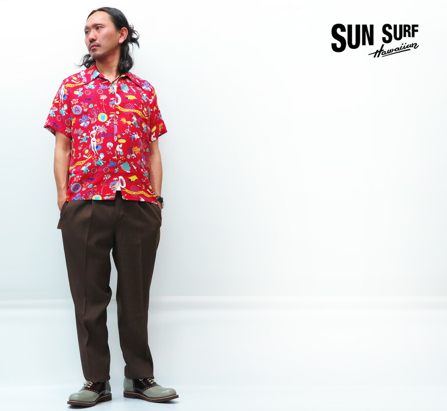 楽天市場】サンサーフ SUN SURF 半袖 レーヨン アロハシャツ