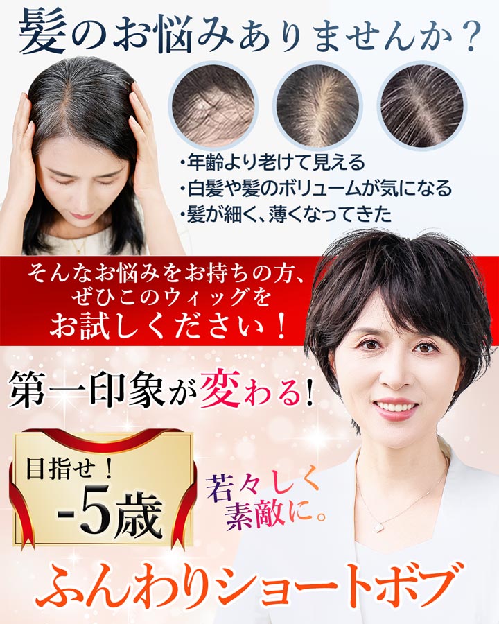 楽天市場】ウィッグ シニア 中高年 かつら 自然 人工毛 耐熱 フル