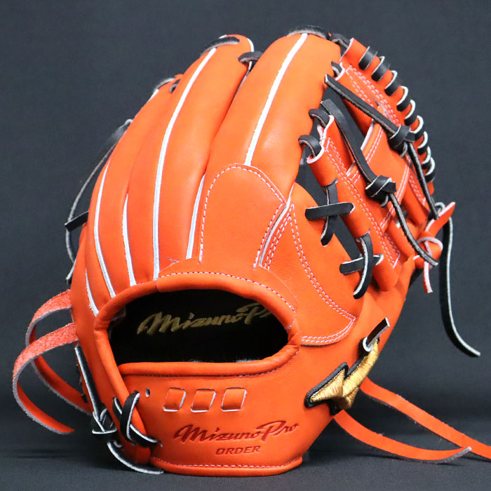 MizunoPro 硬式グローブ(捕手用) レザー製 オレンジ MizunoPro 硬式