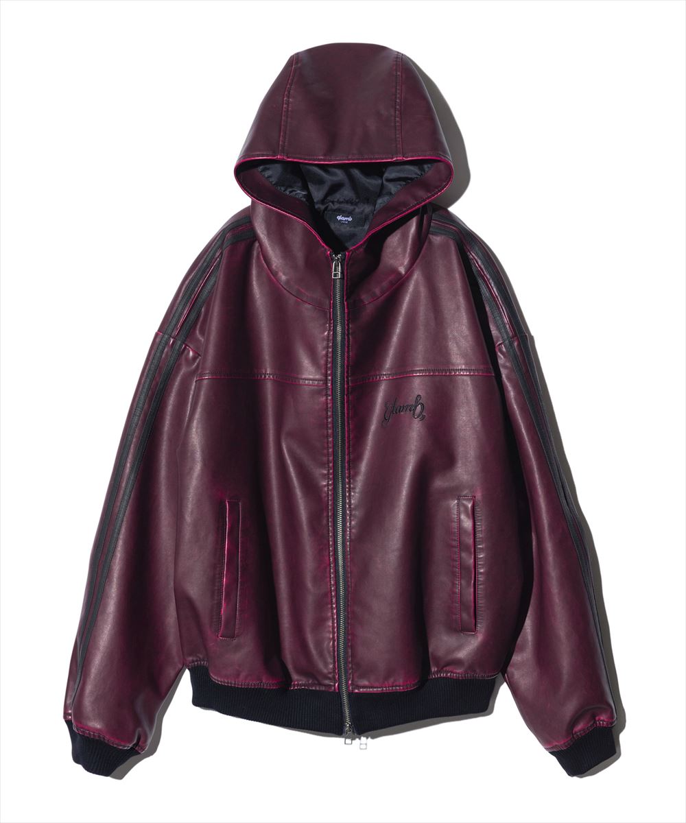 楽天市場】glamb グラム Synth Leather Hooded Track Jacket / シンセ
