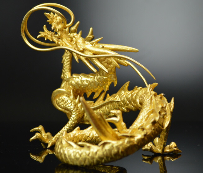 楽天市場】本金箔の龍《五本指の龍》銅製 金箔皇帝龍◇財運UPと開運の