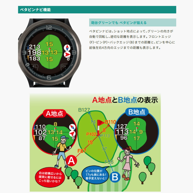 楽天市場】朝日ゴルフ イーグルビジョン エース プロ EV-337 腕時計型