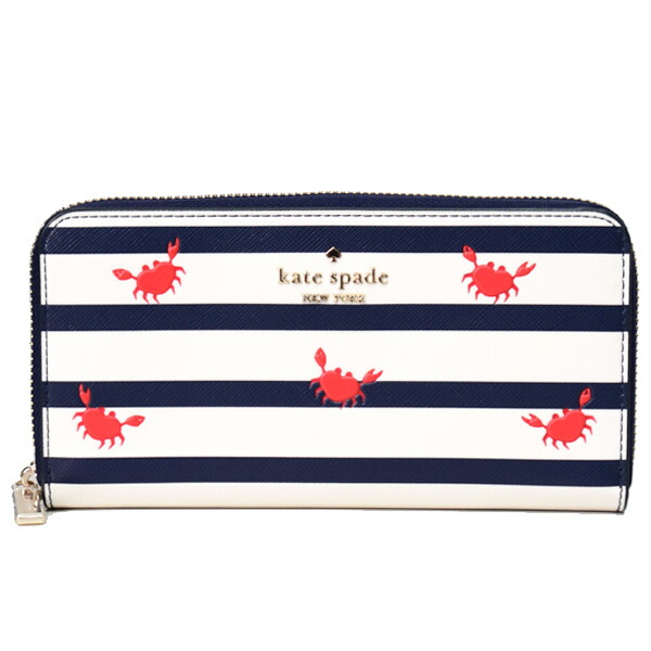楽天市場】ケイトスペード 長財布 katespade レザー ボーダー カニ 蟹