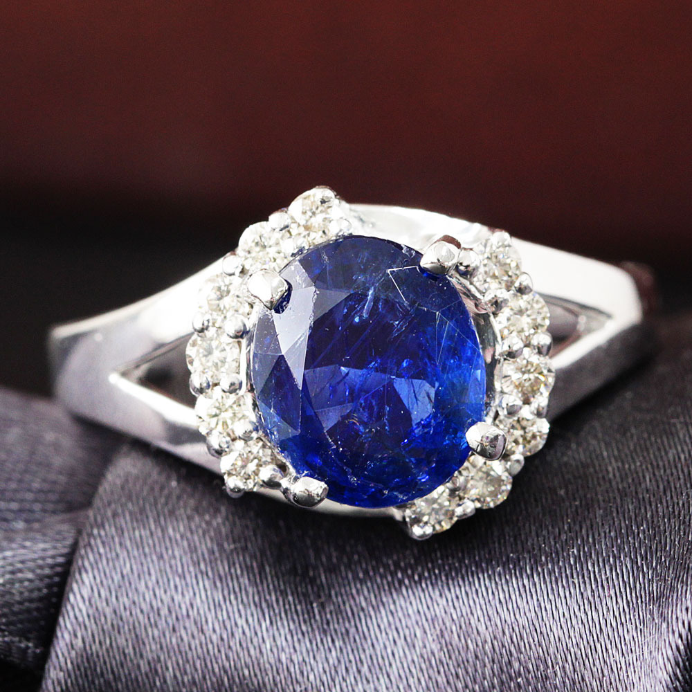 楽天市場】非加熱 2.4ct ロイヤルブルー サファイア ダイヤモンド K18