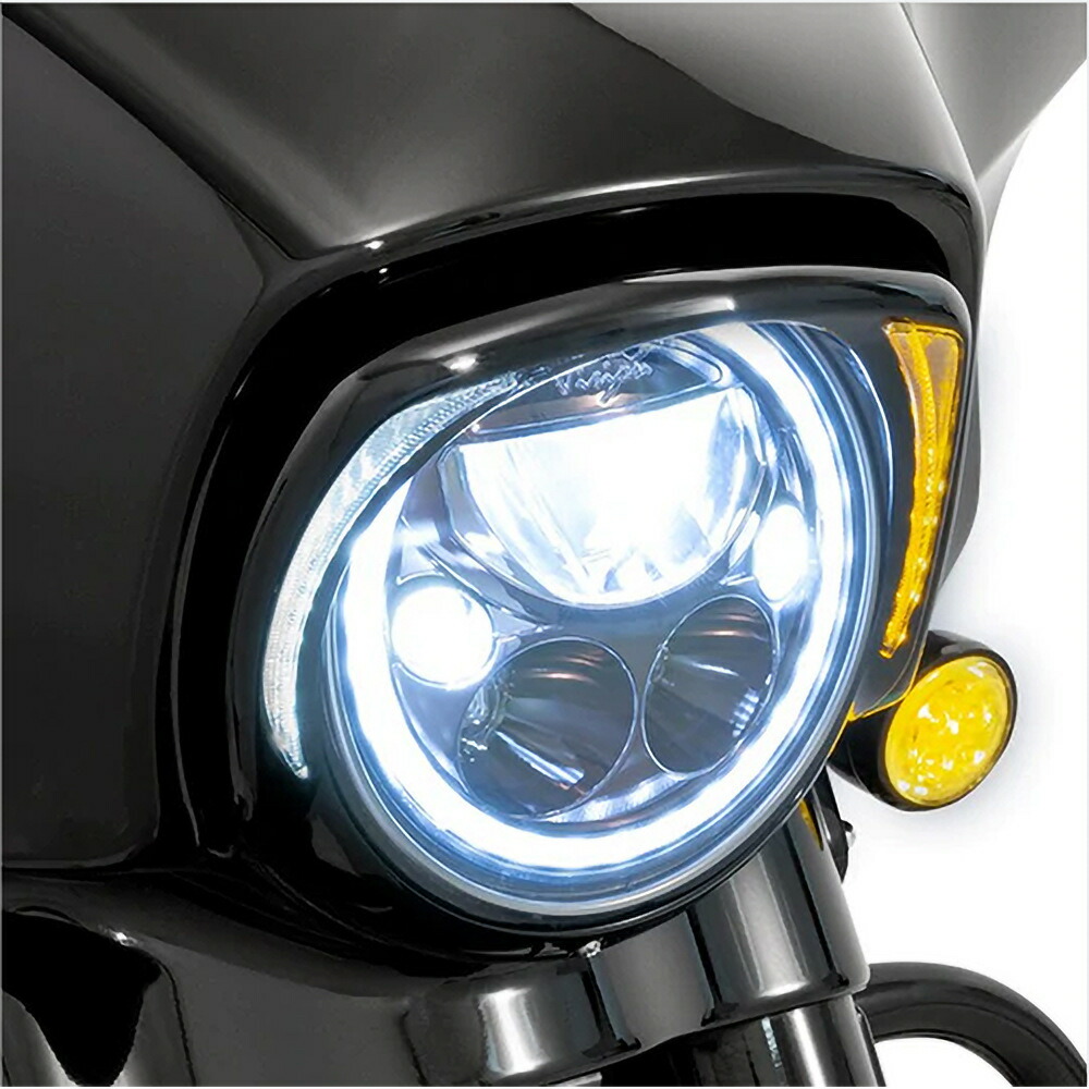 楽天市場】ハーレーLEDヘッドライトベゼル バイザーヘッドライトカバー