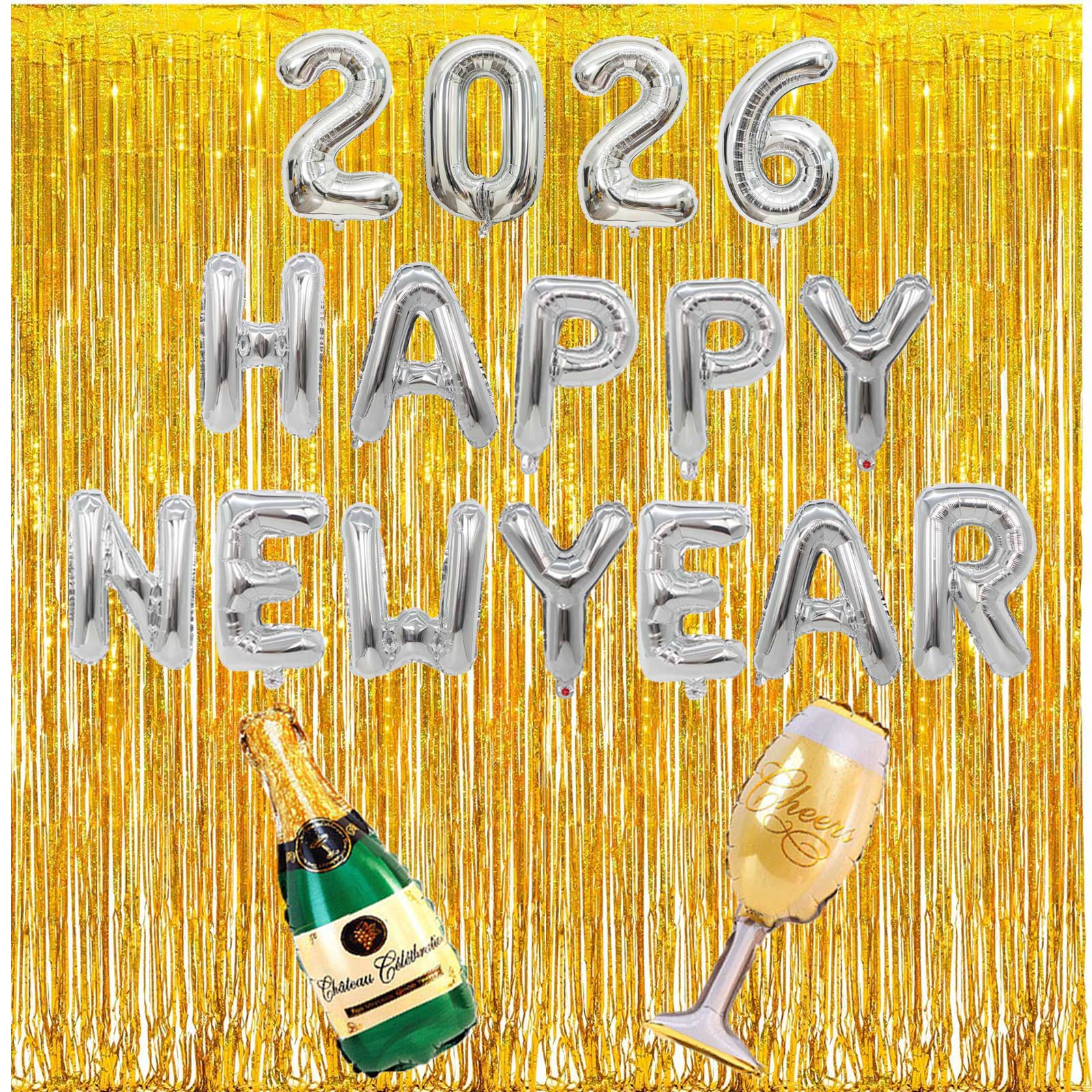 楽天市場】2026 新年会 飾り付け HAPPY NEW YEAR シャンパン ワイン