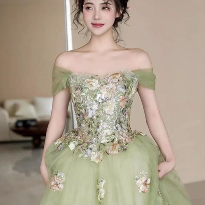 楽天市場】ANGEL カラードレス 新作 オフショルダー フラワー