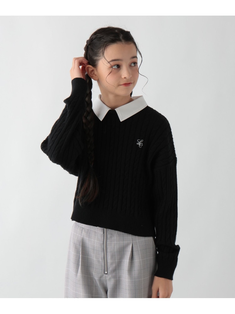 楽天市場】【SALE／50%OFF】メルティ襟付きケーブルニット/キッズ
