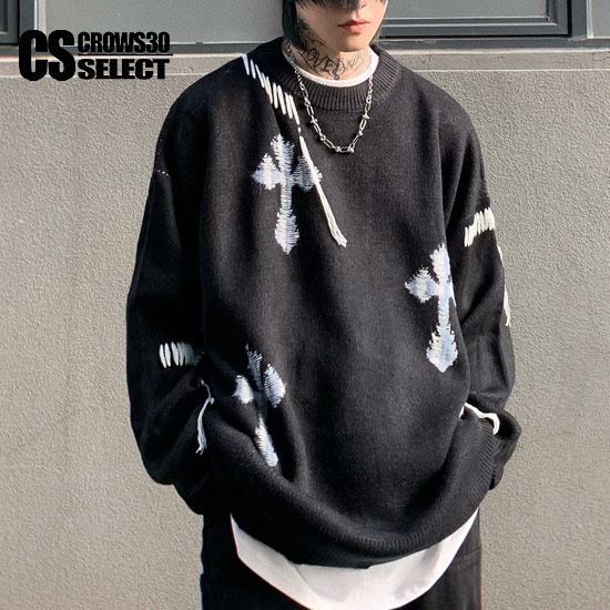 楽天市場】セーター メンズ V系 ロンT メンズ ニットソー メンズ