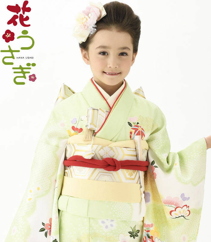 七五三着物セット うさぎモチーフ ハンドメイド小物付き キャサリン