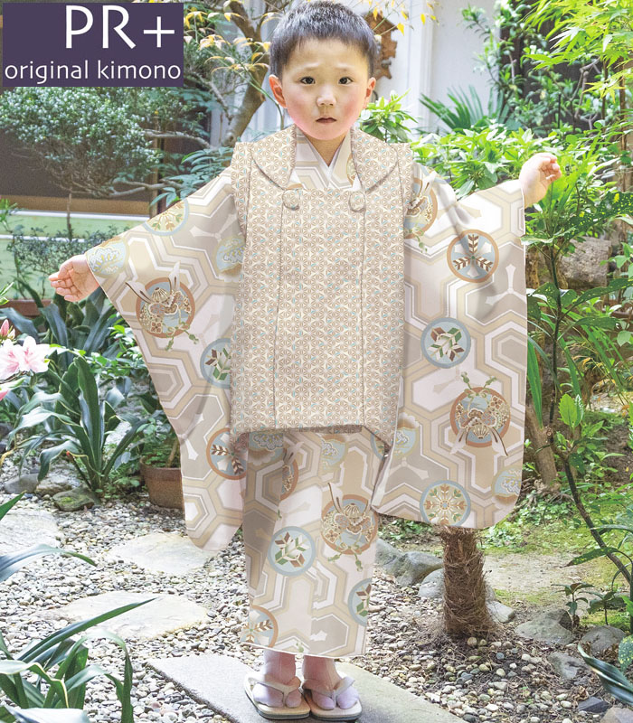 楽天市場】七五三 753 着物 3歳 男の子 被布セット PR＋ ブランド 薄茶