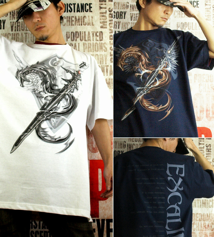 楽天市場】GENJU Tシャツ メンズ 竜 ドラゴン 龍 剣 翼 羽