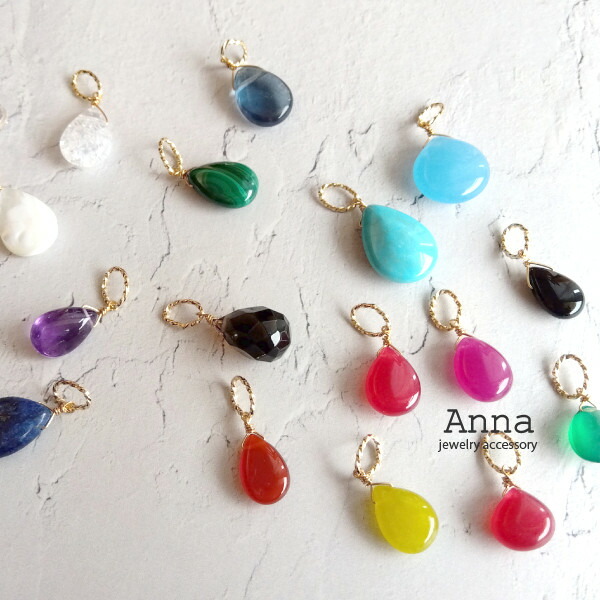 楽天市場】天然石ドロップワイヤーチャームペンダント ネックレス