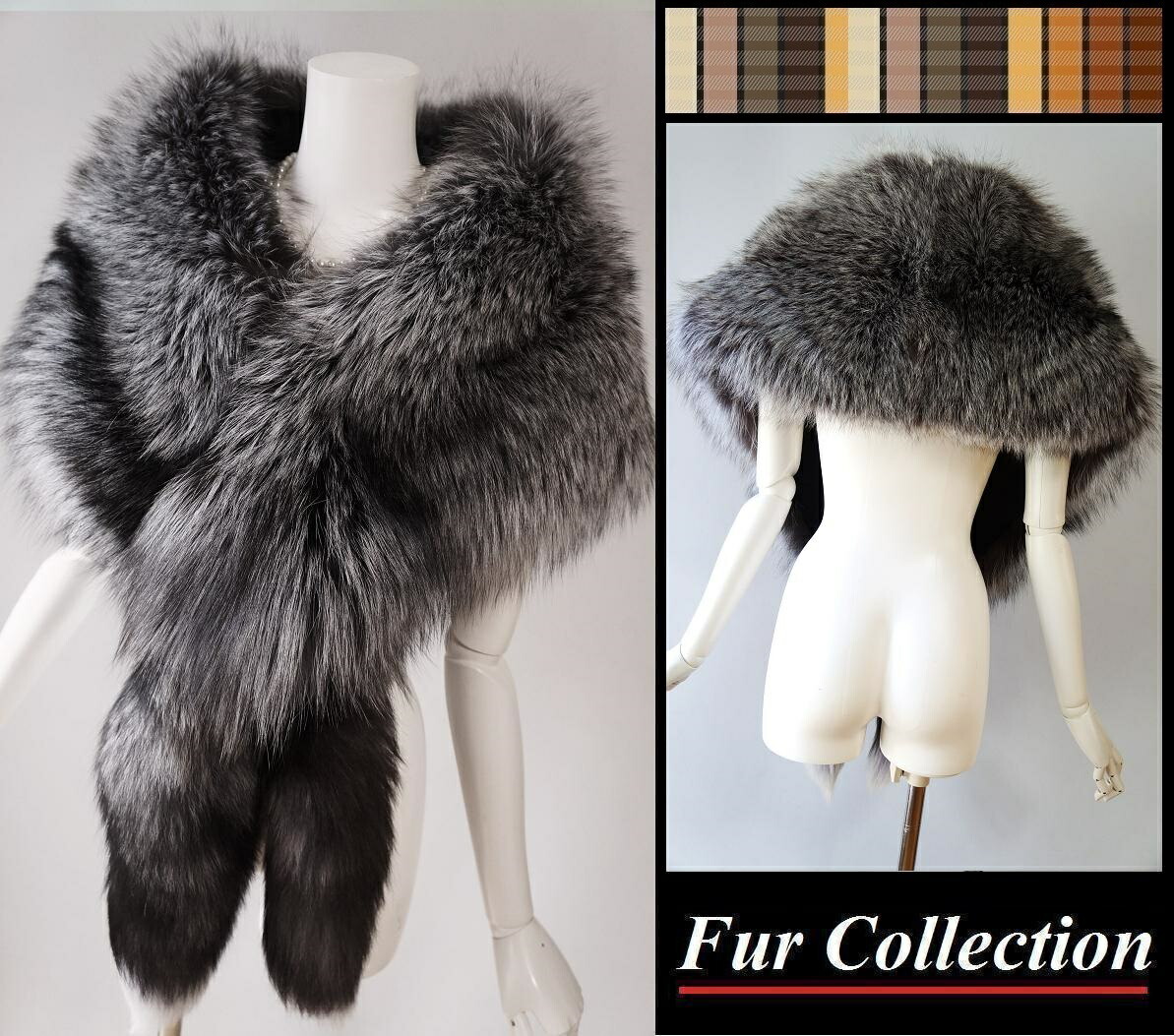 楽天市場】シルバーフォックスファーショール/毛皮ストール/ポンチョ