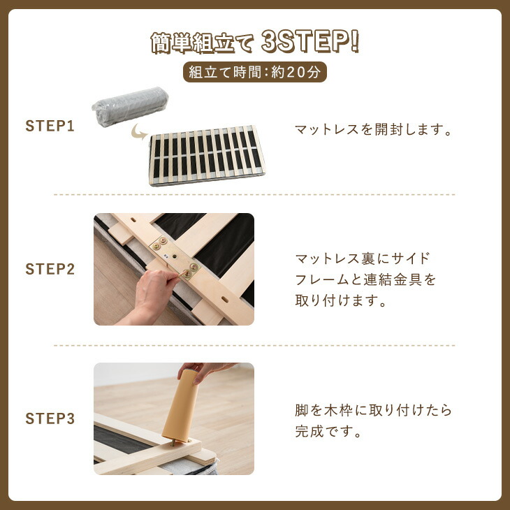 楽天市場】脚付きマットレス シングル セミシングル ベッド 受け取り