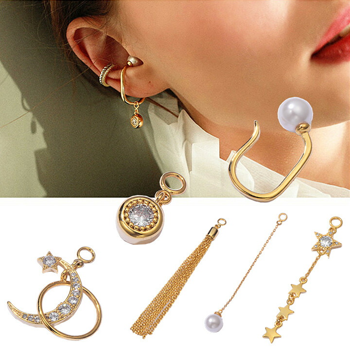 楽天市場】イヤーカフ セット 5デザイン 片耳用 パーツ ピアス