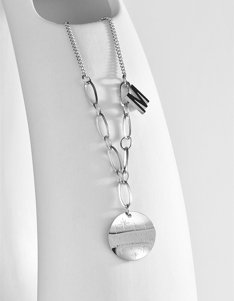 楽天市場】ネックレス イニシャルM コインネックレス レディース